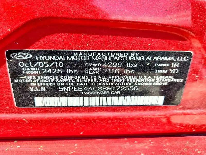 2011 HYUNDAI SONATA GLS  