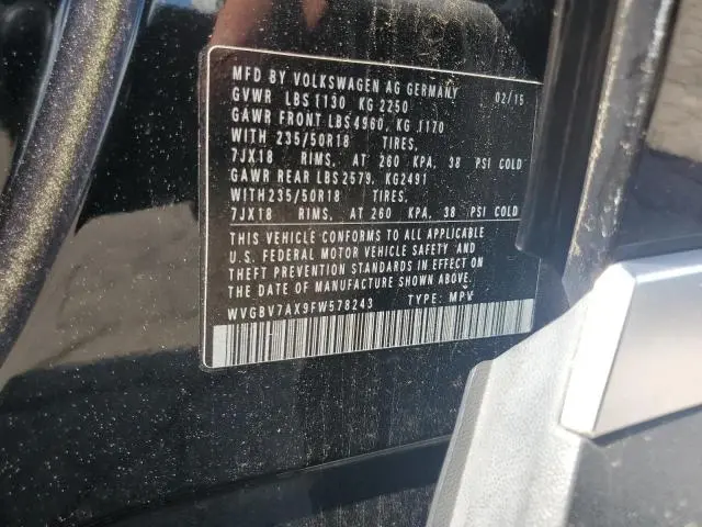 2015 VOLKSWAGEN TIGUAN S  