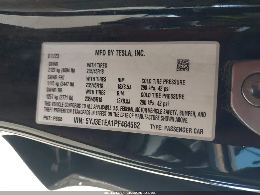 2023 TESLA MODEL 3 REAR-WHEEL DRIVE
