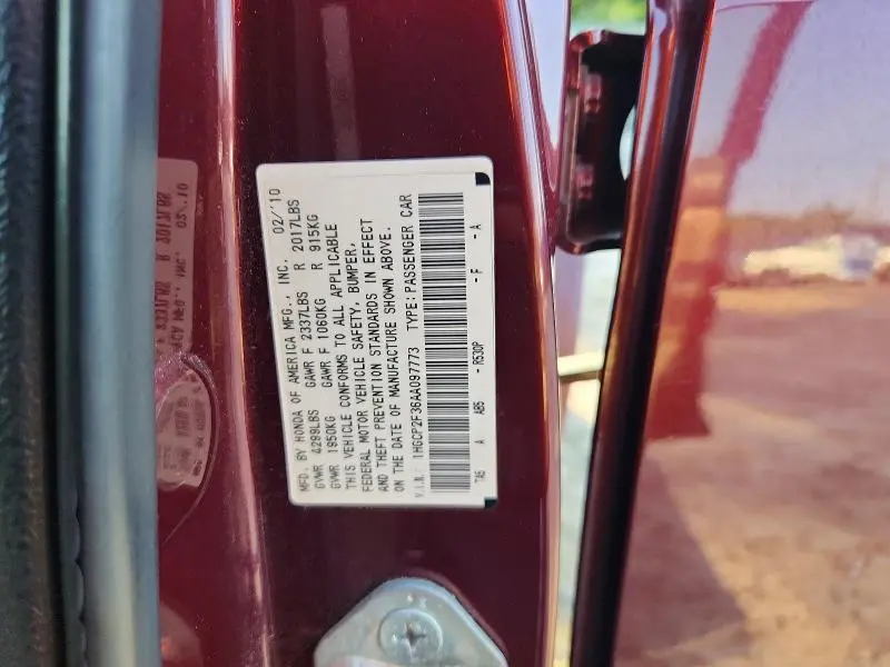 2010 HONDA ACCORD LX  