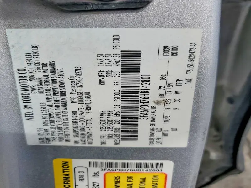 2017 FORD FUSION SE  