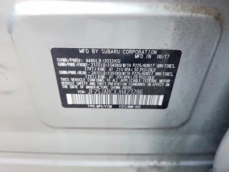 2018 SUBARU FORESTER 2.5I  
