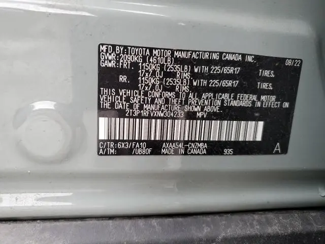 2022 TOYOTA RAV4 XLE