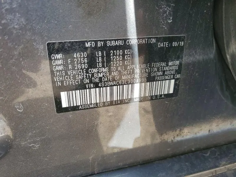 2020 SUBARU LEGACY PREMIUM  
