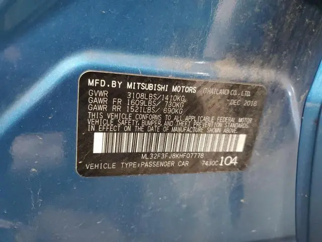 2019 MITSUBISHI MIRAGE G4 ES