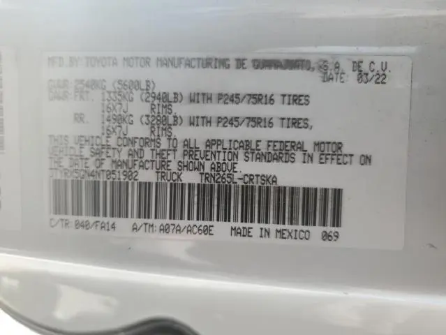 2022 TOYOTA TACOMA ACCESS CAB  