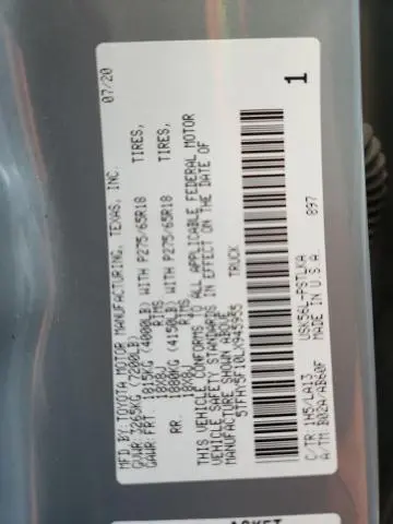 2020 TOYOTA TUNDRA CREWMAX LIMITED  