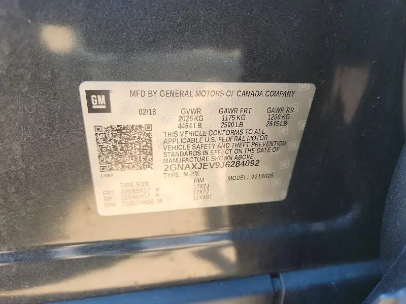 2018 CHEVROLET EQUINOX LT  