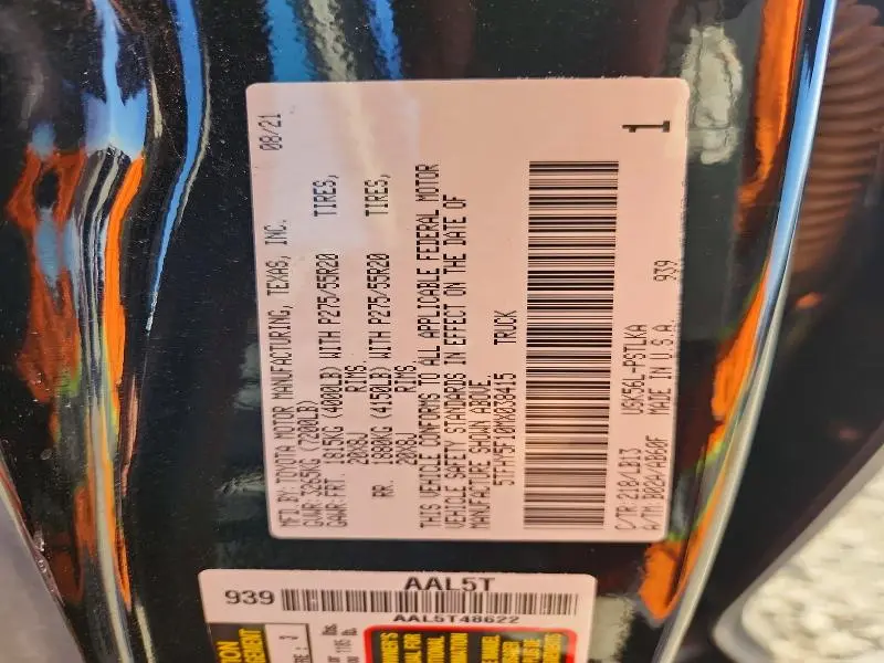 2021 TOYOTA TUNDRA CREWMAX LIMITED  