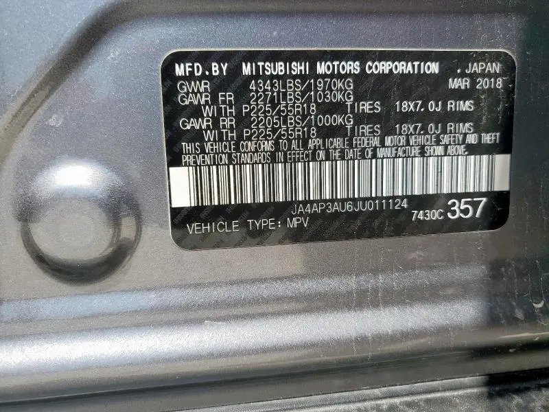 2018 MITSUBISHI OUTLANDER SPORT ES