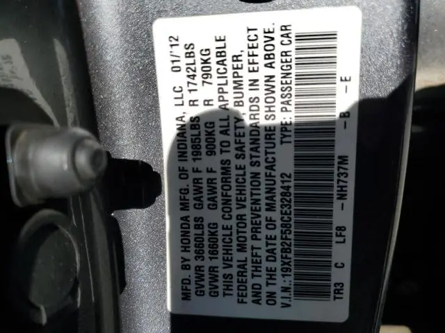 2012 HONDA CIVIC LX  