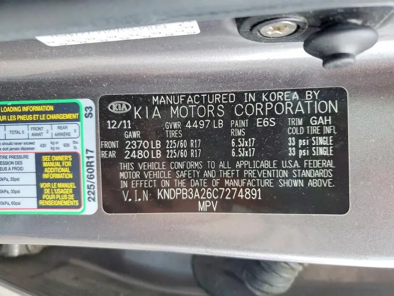 2012 KIA SPORTAGE LX  