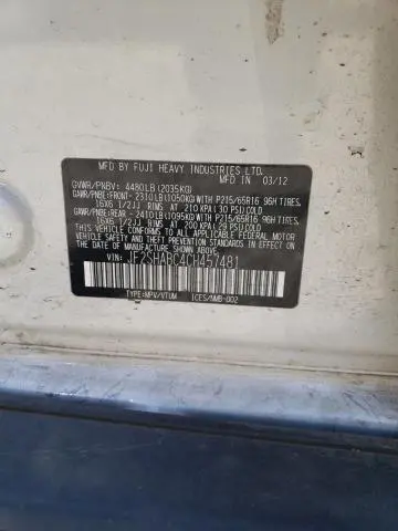 2012 SUBARU FORESTER 2.5X  