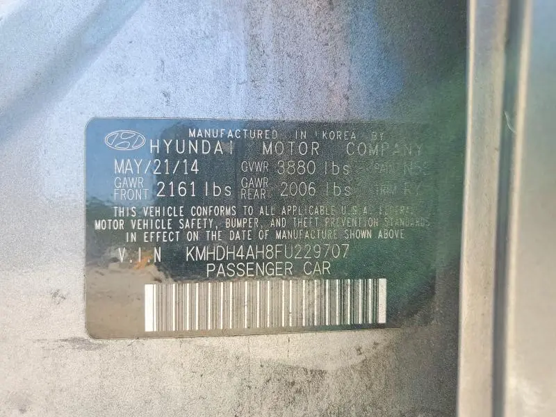 2015 HYUNDAI ELANTRA SPORT  