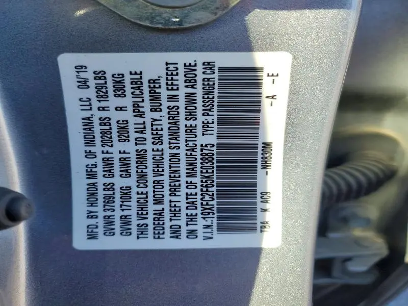 2019 HONDA CIVIC LX  