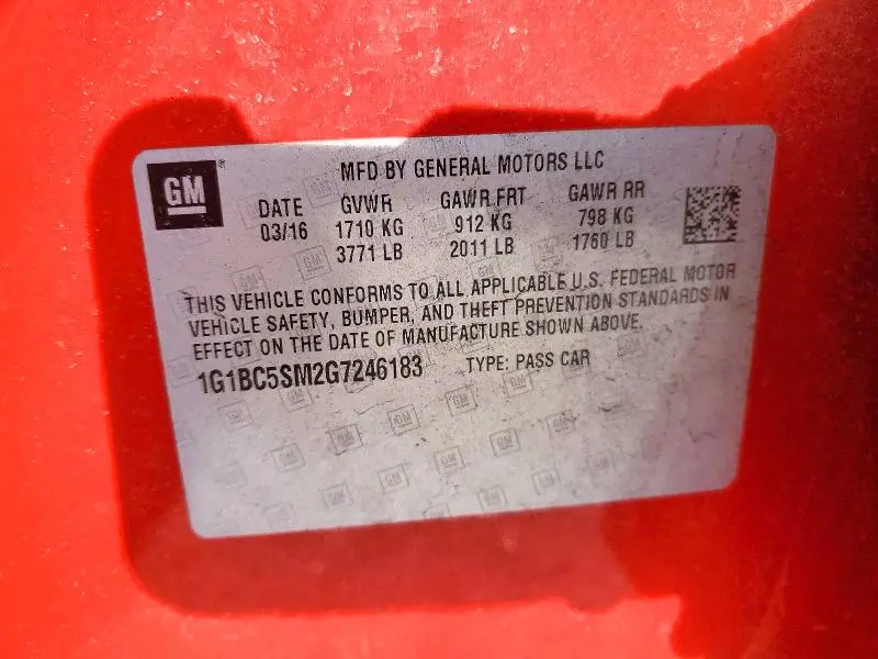 2016 CHEVROLET CRUZE LS  