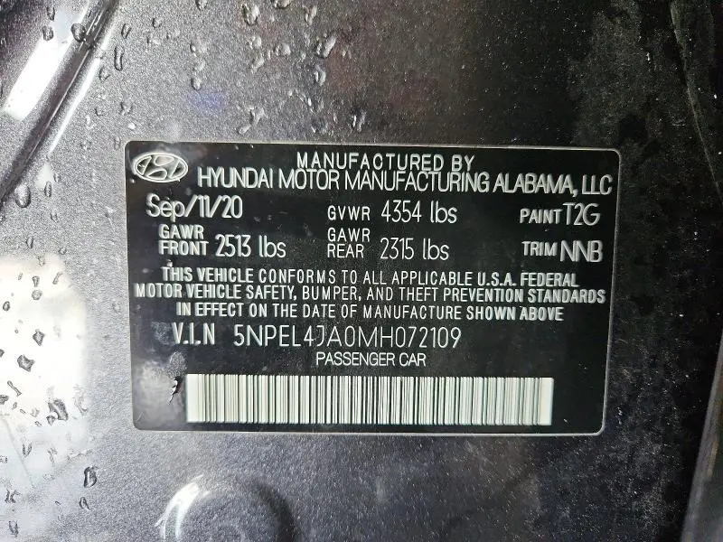 2021 HYUNDAI SONATA SEL  