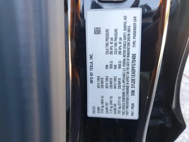 2023 TESLA MODEL 3   