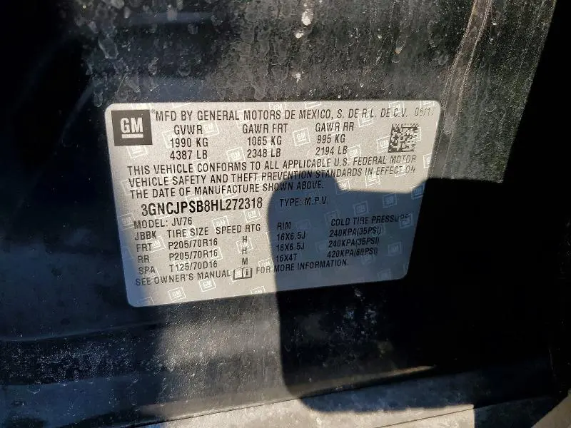 2017 CHEVROLET TRAX 1LT  