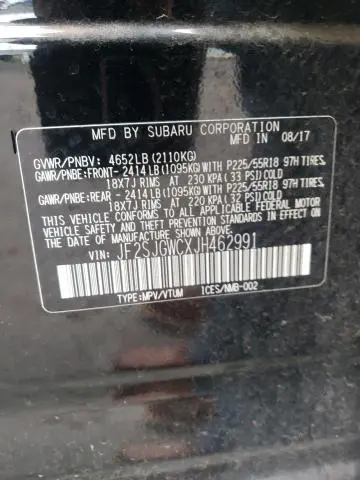2018 SUBARU FORESTER 2.0XT TOURING  