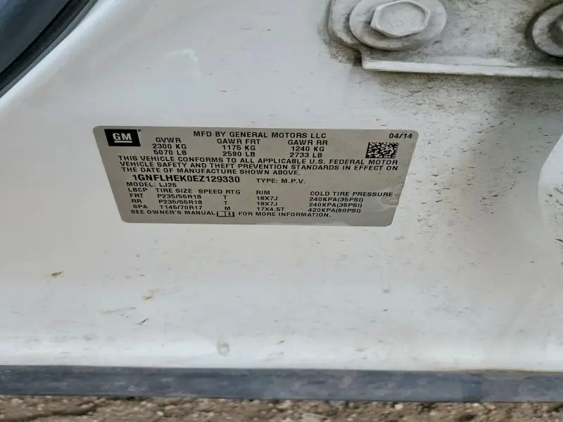 2014 CHEVROLET EQUINOX LTZ  