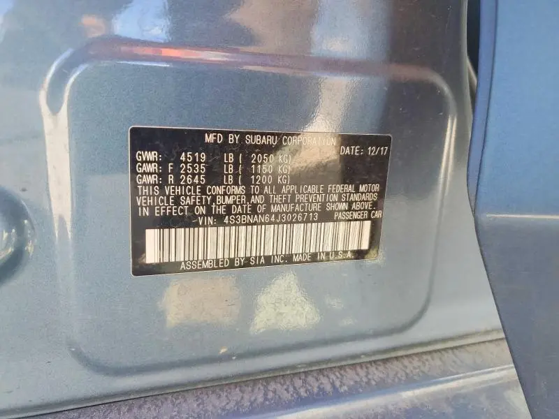 2018 SUBARU LEGACY 2.5I LIMITED  