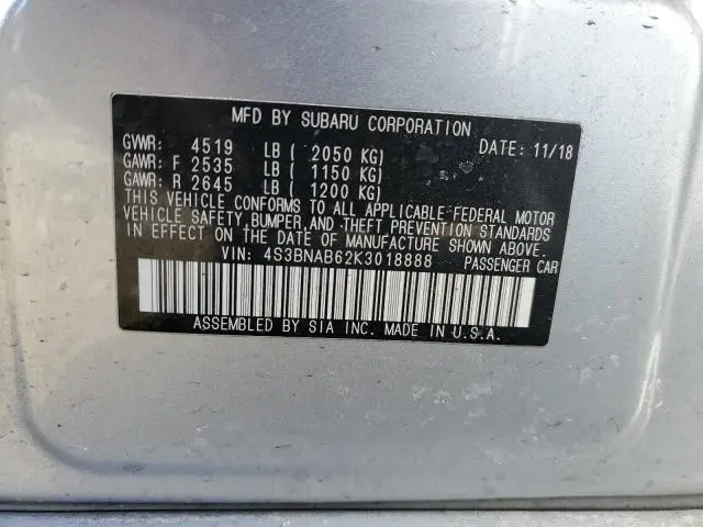 2019 SUBARU LEGACY 2.5I  