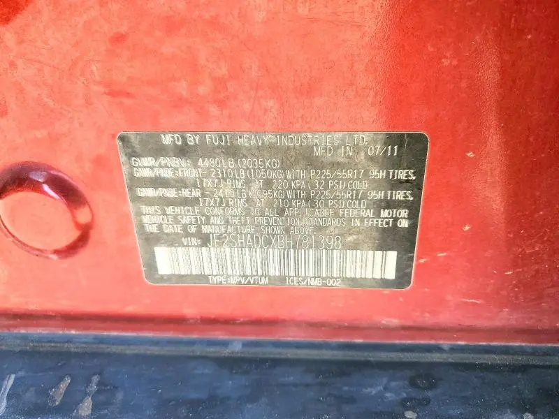 2011 SUBARU FORESTER 2.5X PREMIUM  