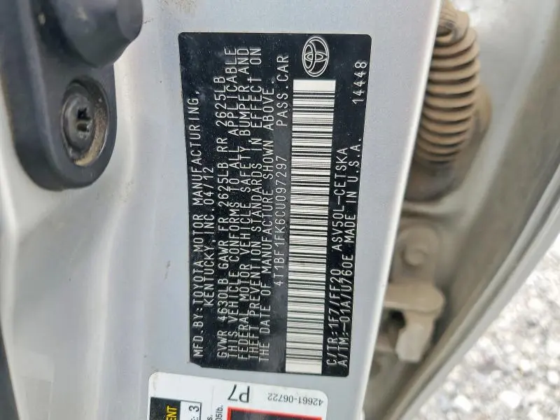 2012 TOYOTA CAMRY SE  