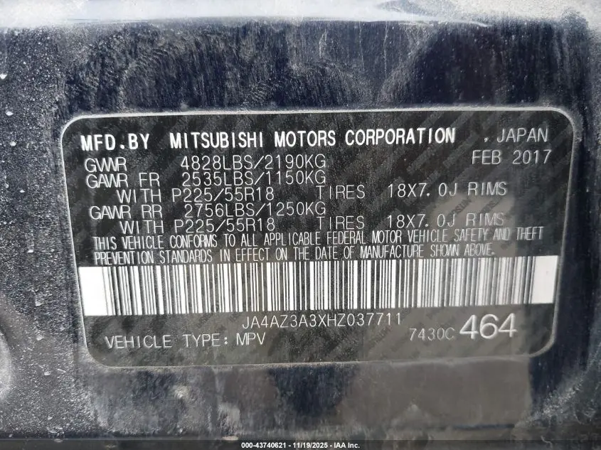 2017 MITSUBISHI OUTLANDER SE/SEL