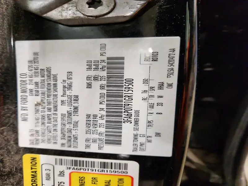 2016 FORD FUSION SE  