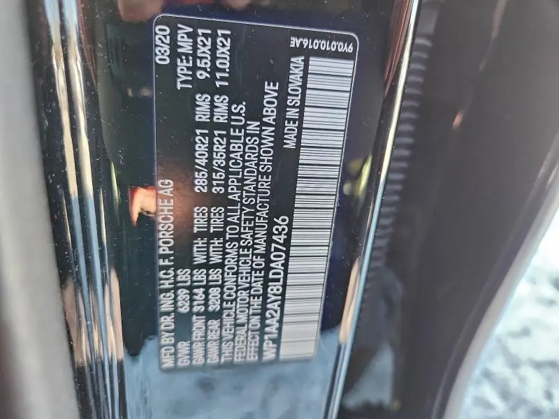 2020 PORSCHE CAYENNE   