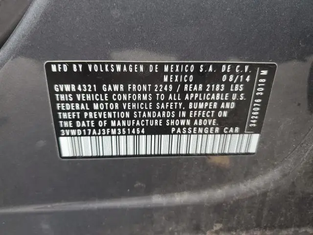 2015 VOLKSWAGEN JETTA SE  