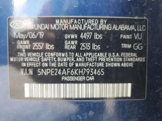 2019 HYUNDAI SONATA SE  