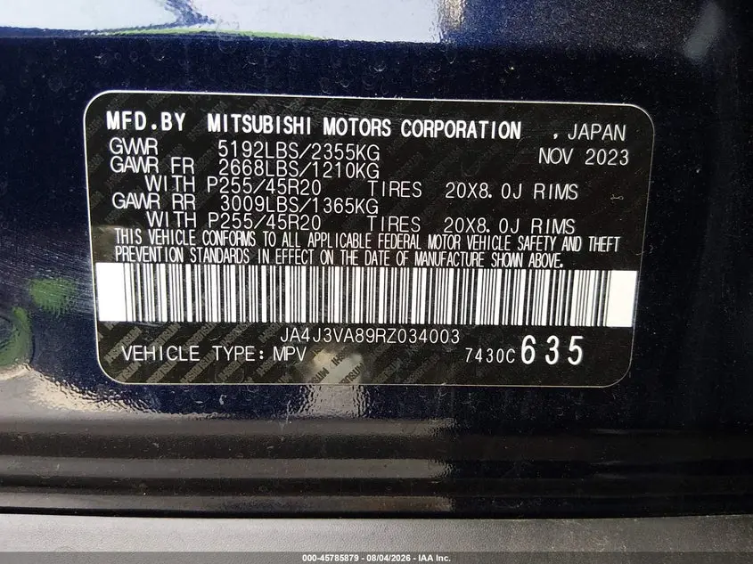 2024 MITSUBISHI OUTLANDER SE 2.5 2WD
