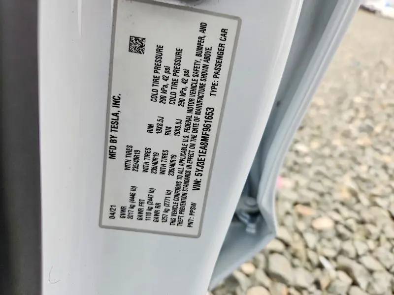 2021 TESLA MODEL 3   