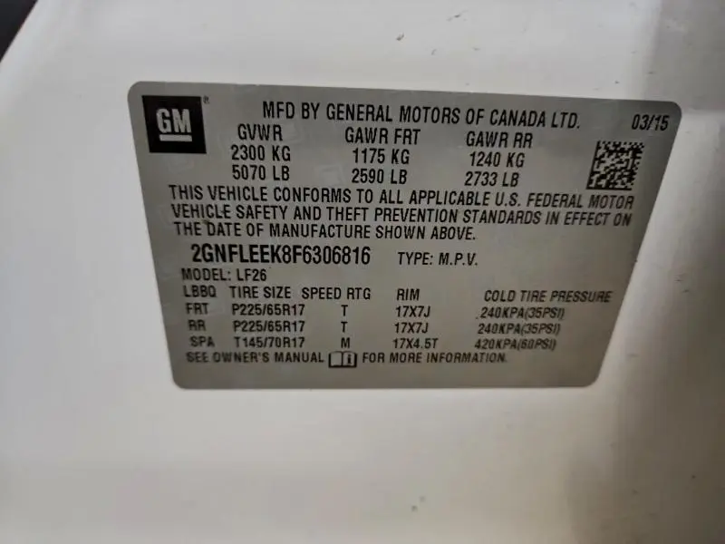 2015 CHEVROLET EQUINOX LS  