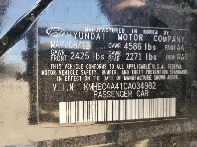 2012 HYUNDAI SONATA HYBRID  