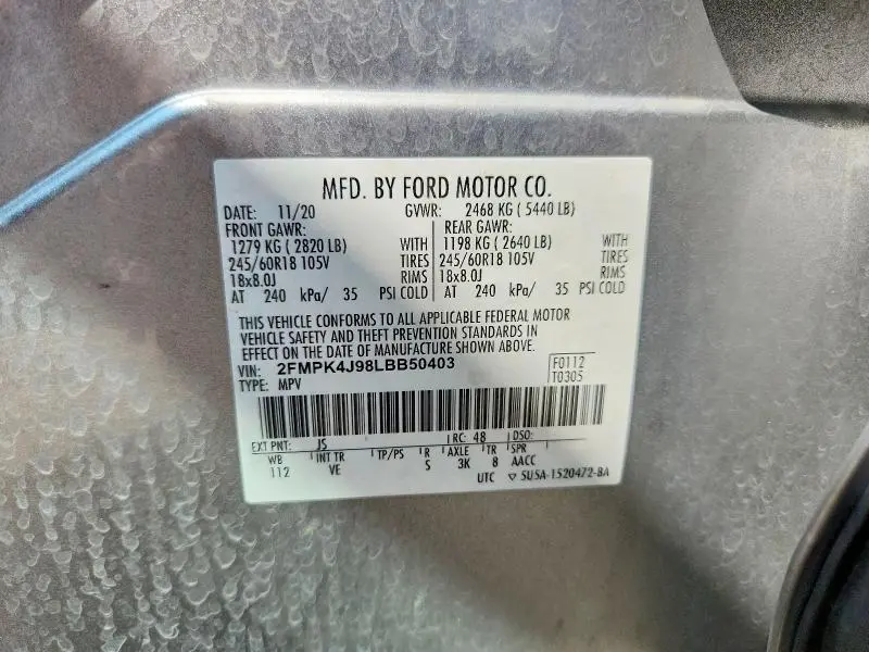 2020 FORD EDGE SEL  