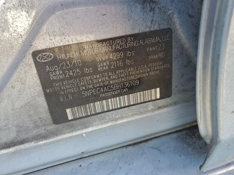 2011 HYUNDAI SONATA SE  