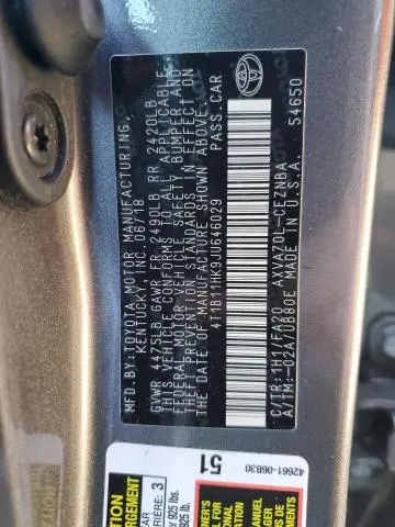 2018 TOYOTA CAMRY L  
