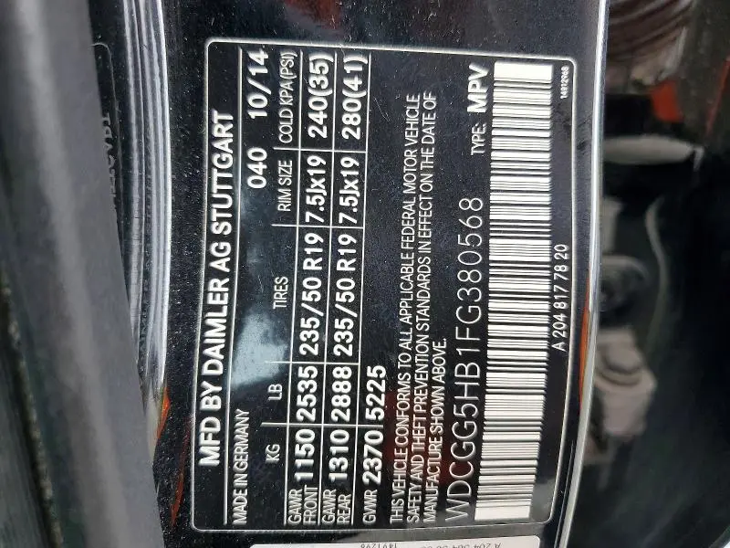 2015 MERCEDES-BENZ GLK 350  