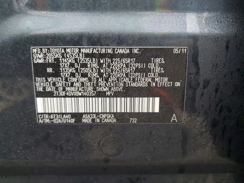 2011 TOYOTA RAV4 LIMITED  