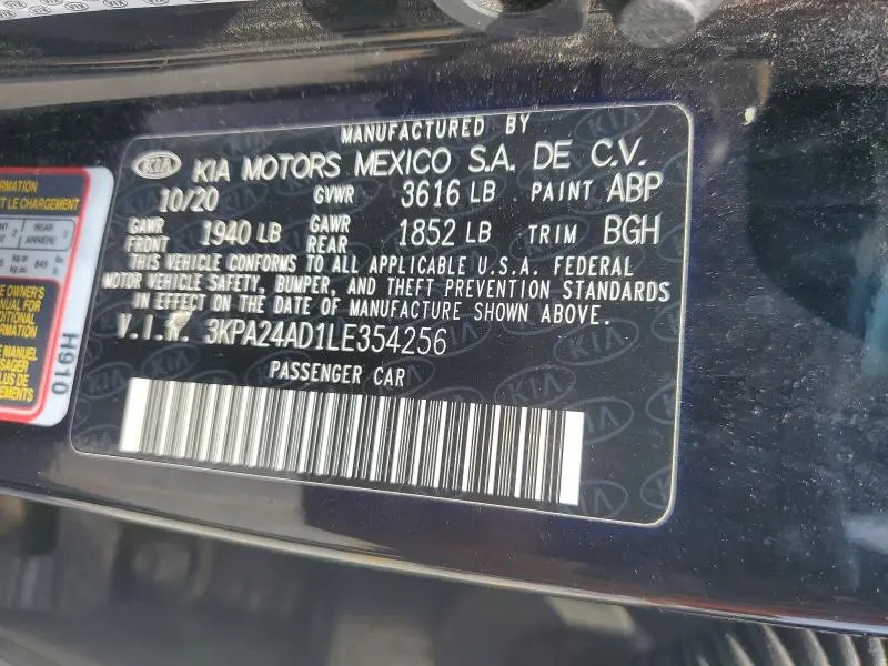 2020 KIA RIO S  