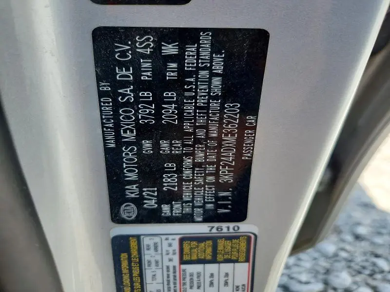 2021 KIA FORTE LXS  