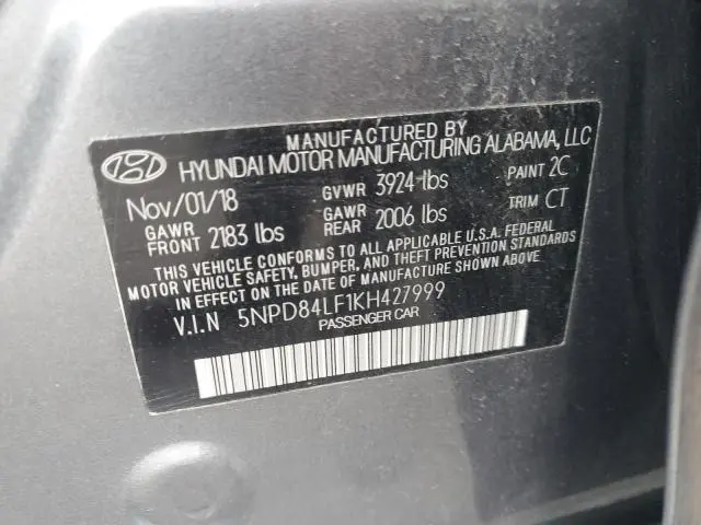 2019 HYUNDAI ELANTRA SEL  