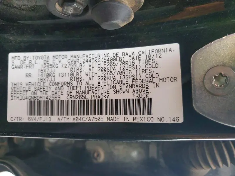 2013 TOYOTA TACOMA DOUBLE CAB PRERUNNER  