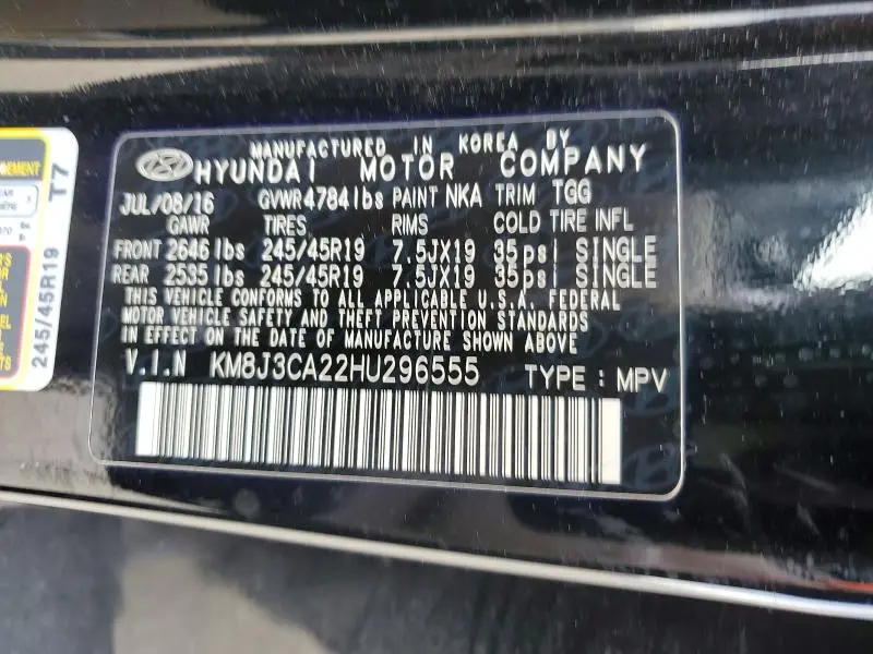 2017 HYUNDAI TUCSON SPORT  