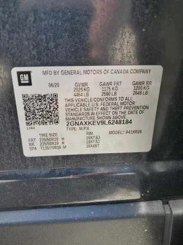 2020 CHEVROLET EQUINOX LT  