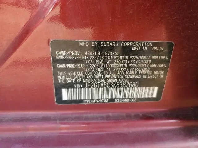 2019 SUBARU CROSSTREK   